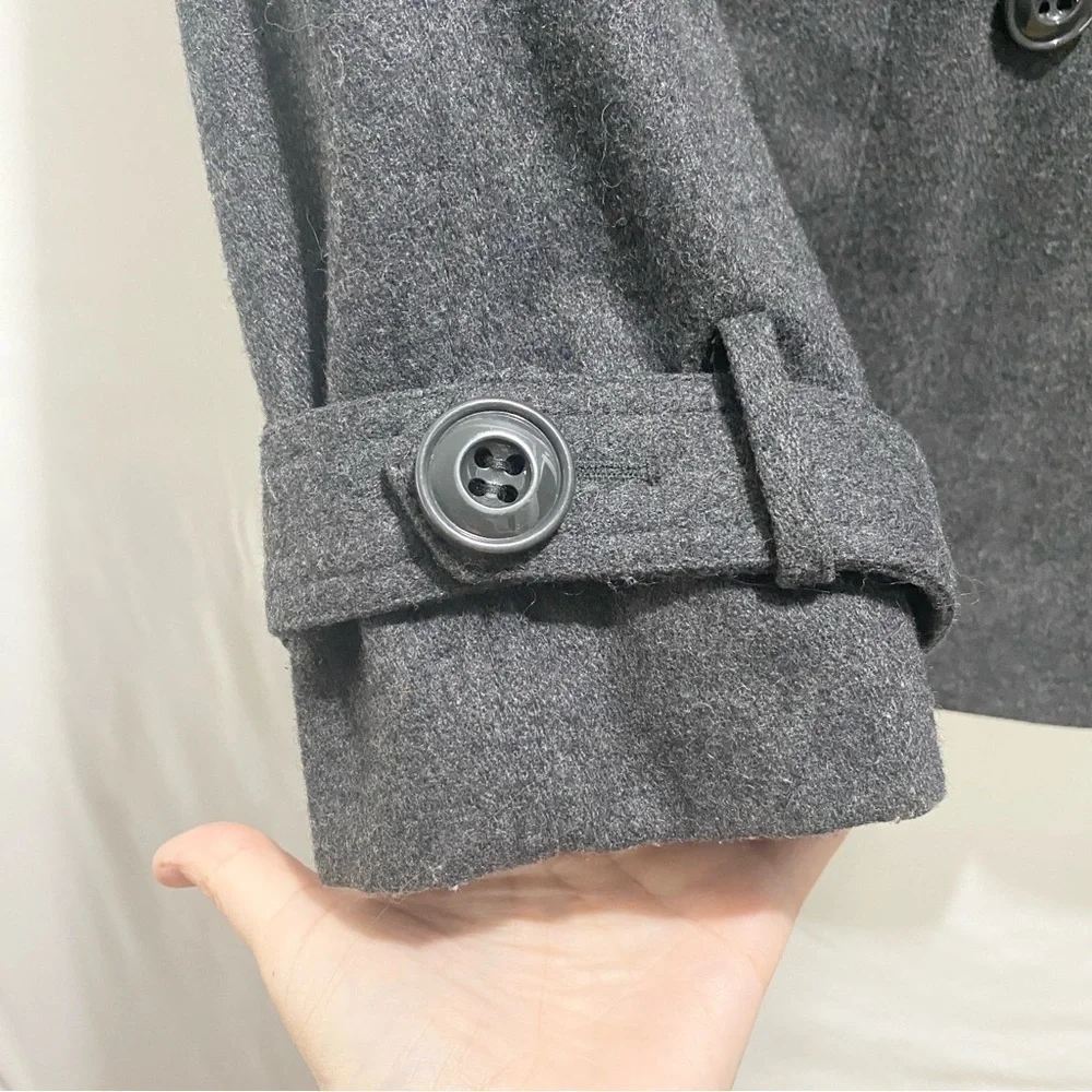 Ricki’s Vintage grey double button Peacoat Academic wool jacket women’s  size XS - Picture 6 of 10